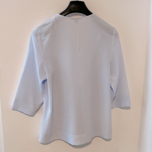 COS Minimalist Low Vnk 3/4 Sleeve Top Size 2 - Picture 2 of 7